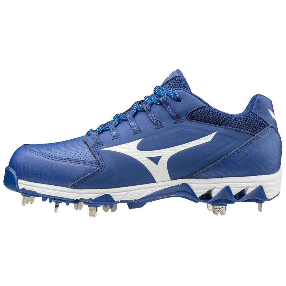 Tenis Softball Mizuno 9-Spike Swift 6 Baixo Metal - Mulher - Azul Marinho/Branco - JUGPY3019